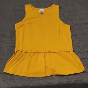 Yellow Sleeveless Peplum Top
